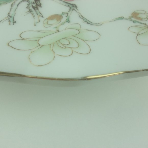 Ming Garden Otagiri Japan Handpainted Fan Trinket Dish Decor - Picture 8 of 8